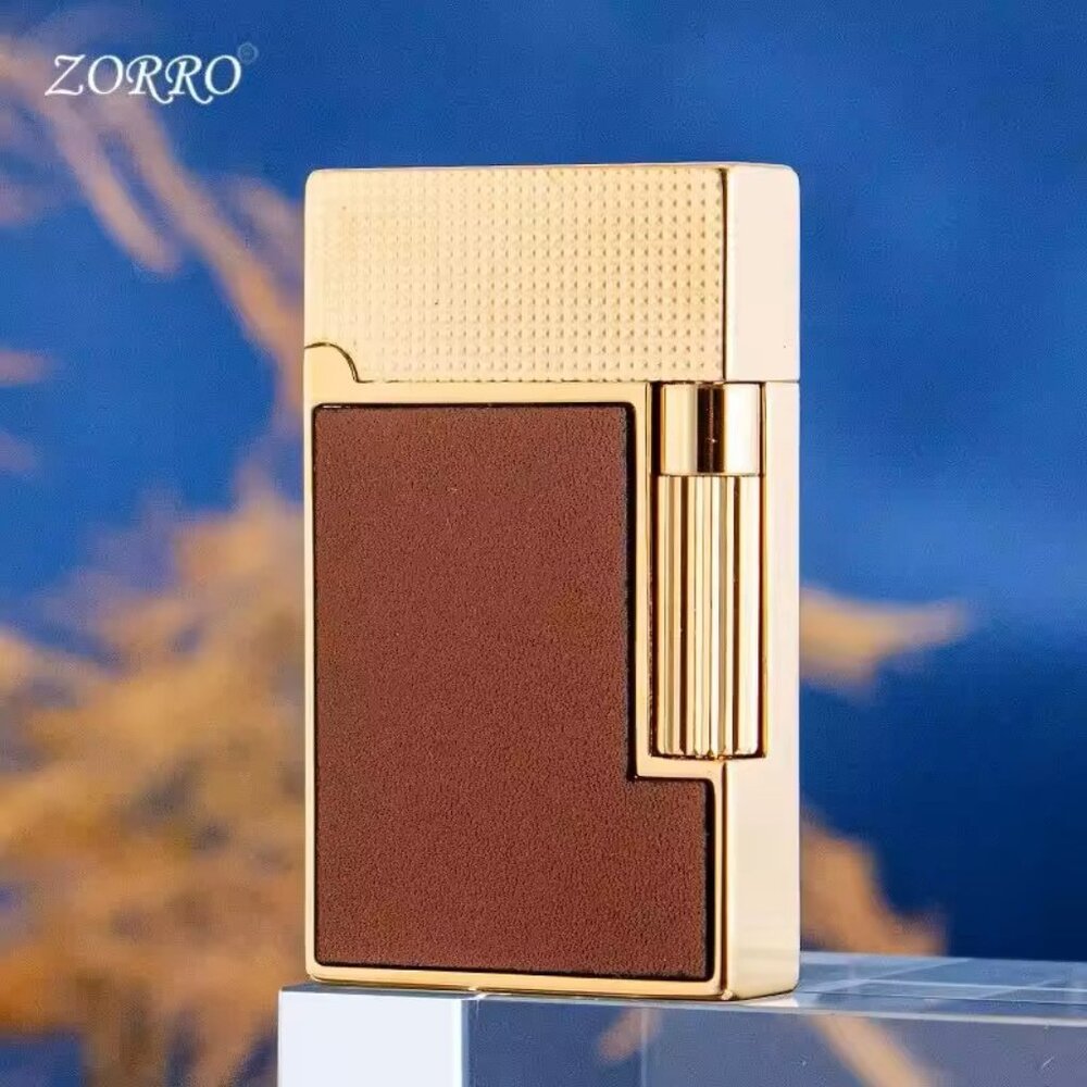 ZORRO Paris Nail Gold Plated Foreskin Kerosene Lighter Side Pulley New